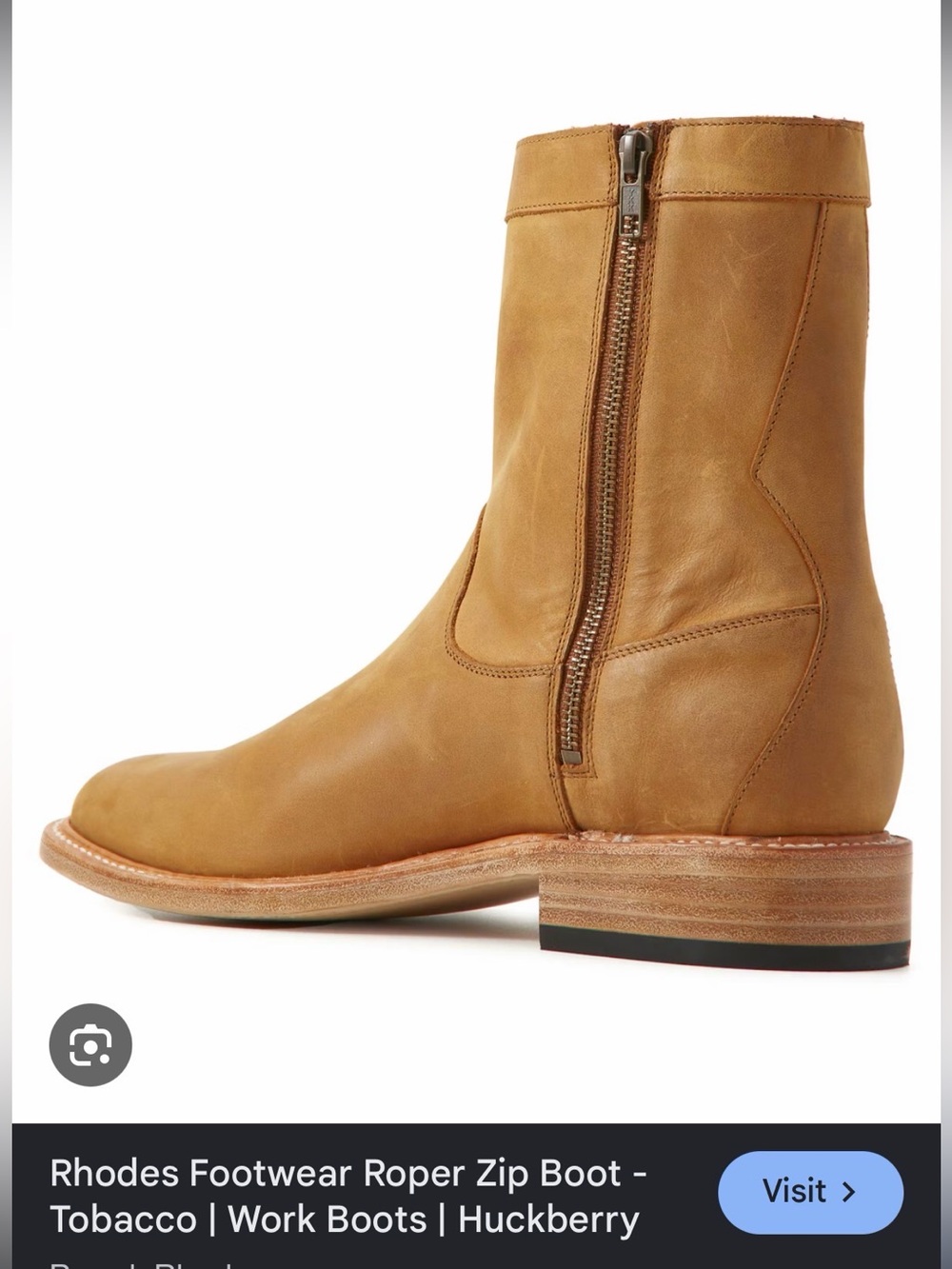Men’s Roper Zip Boot in Tan